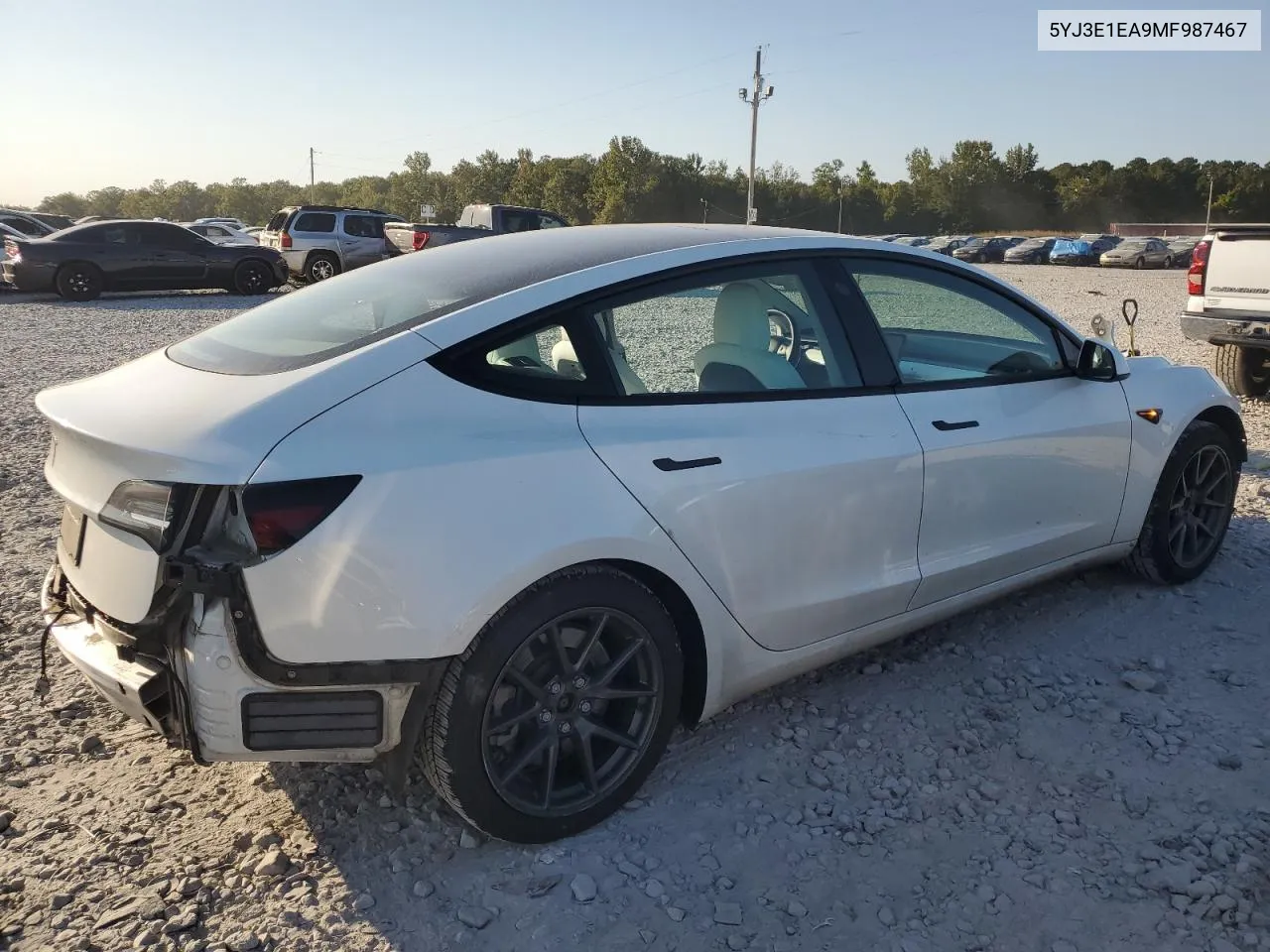 2021 Tesla Model 3 VIN: 5YJ3E1EA9MF987467 Lot: 75737174