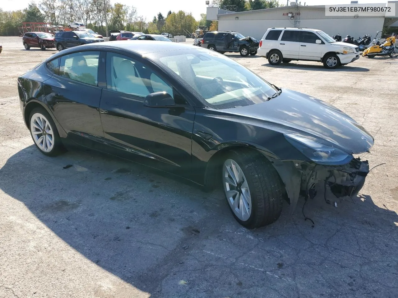 2021 Tesla Model 3 VIN: 5YJ3E1EB7MF980672 Lot: 75831884