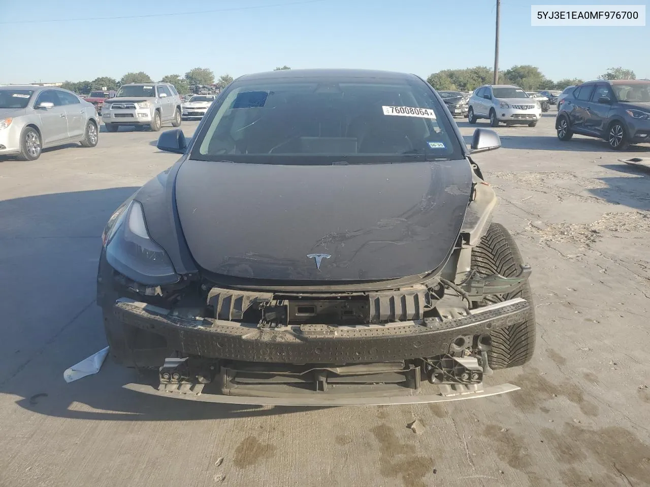 2021 Tesla Model 3 VIN: 5YJ3E1EA0MF976700 Lot: 76008064