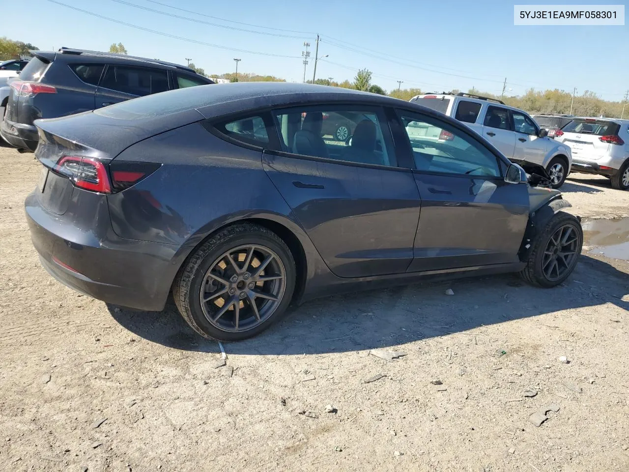 2021 Tesla Model 3 VIN: 5YJ3E1EA9MF058301 Lot: 76025424