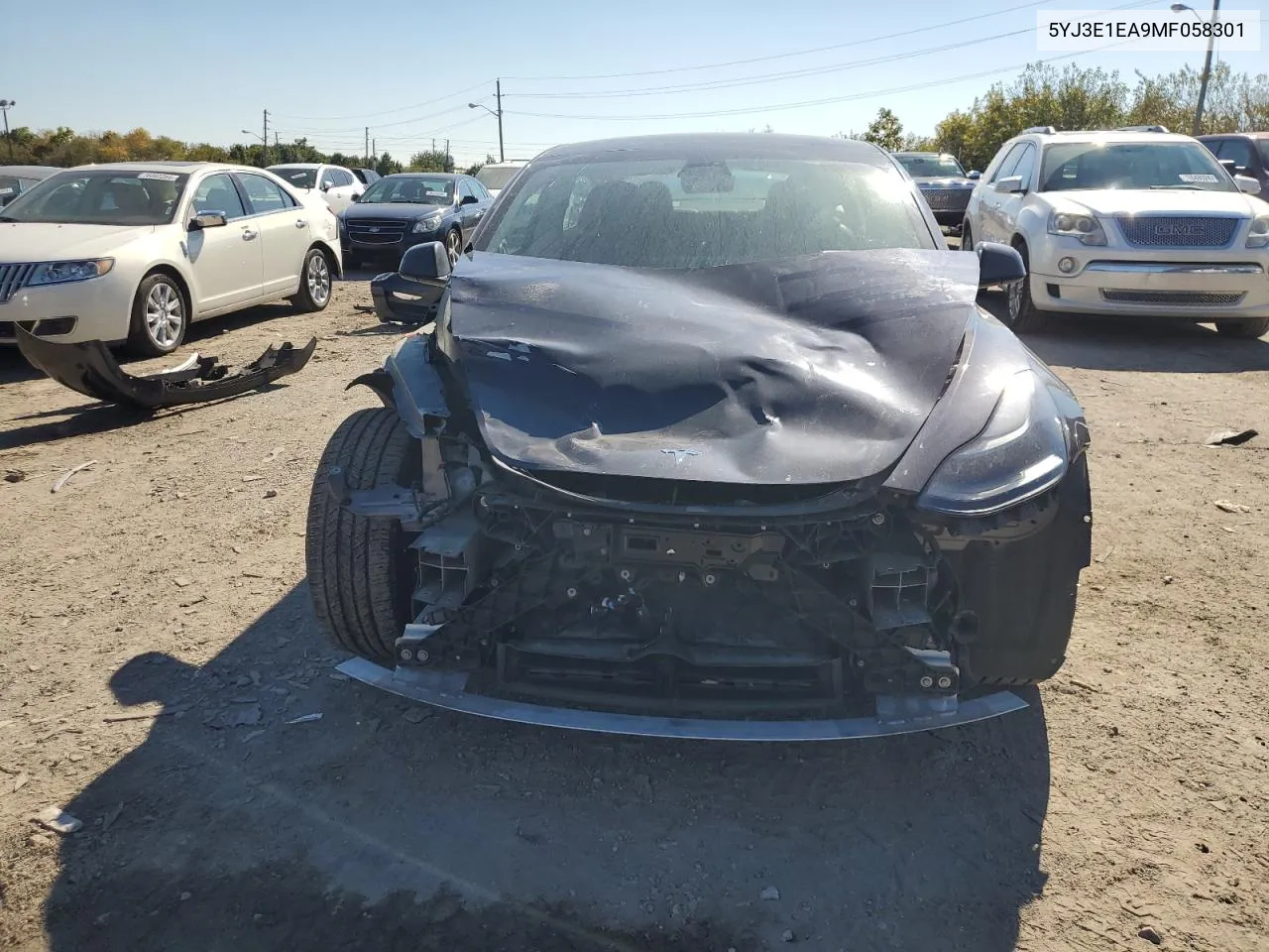 2021 Tesla Model 3 VIN: 5YJ3E1EA9MF058301 Lot: 76025424