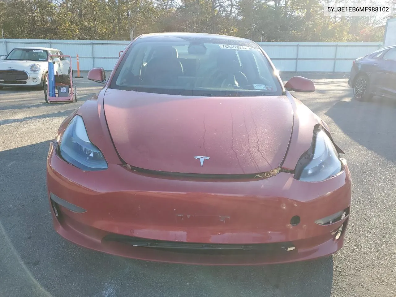 2021 Tesla Model 3 VIN: 5YJ3E1EB6MF988102 Lot: 76049924