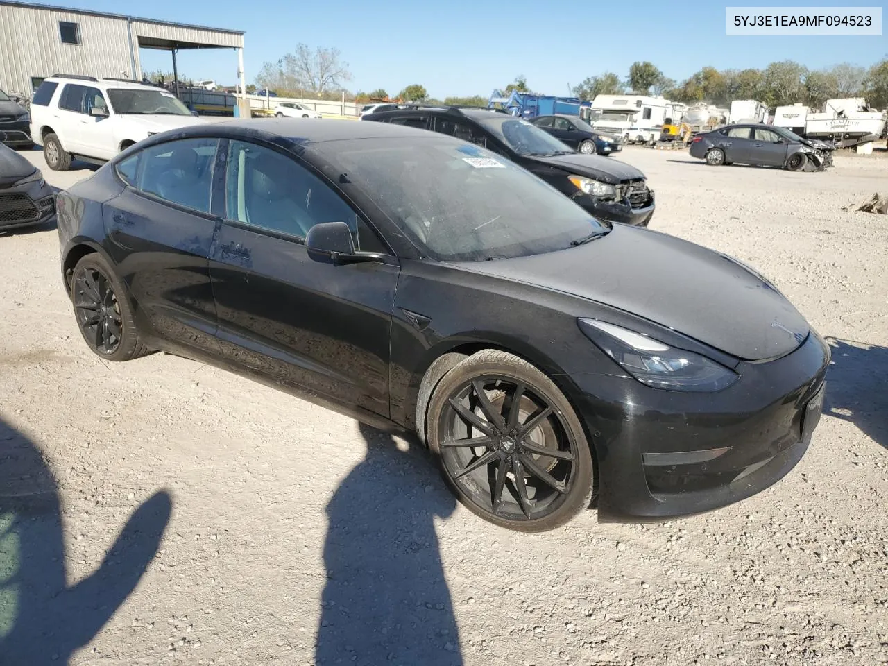 2021 Tesla Model 3 VIN: 5YJ3E1EA9MF094523 Lot: 76051954