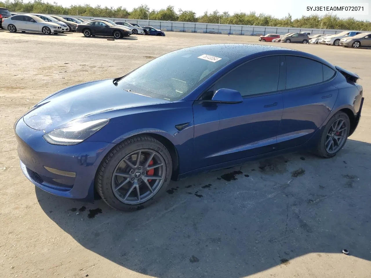 2021 Tesla Model 3 VIN: 5YJ3E1EA0MF072071 Lot: 76340064