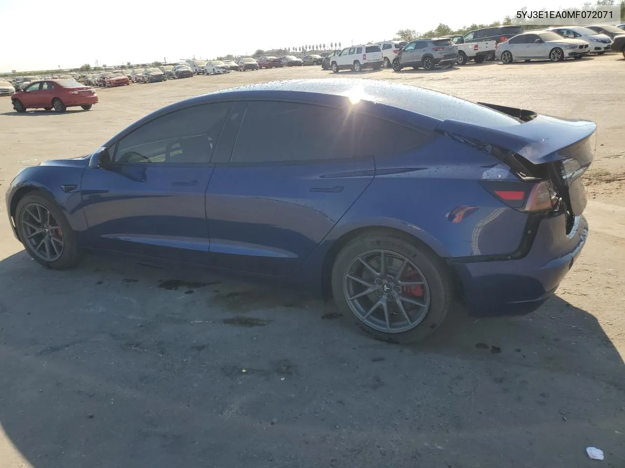 2021 Tesla Model 3 VIN: 5YJ3E1EA0MF072071 Lot: 76340064