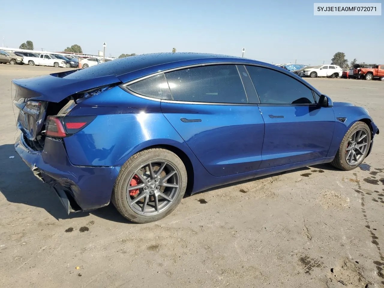 2021 Tesla Model 3 VIN: 5YJ3E1EA0MF072071 Lot: 76340064