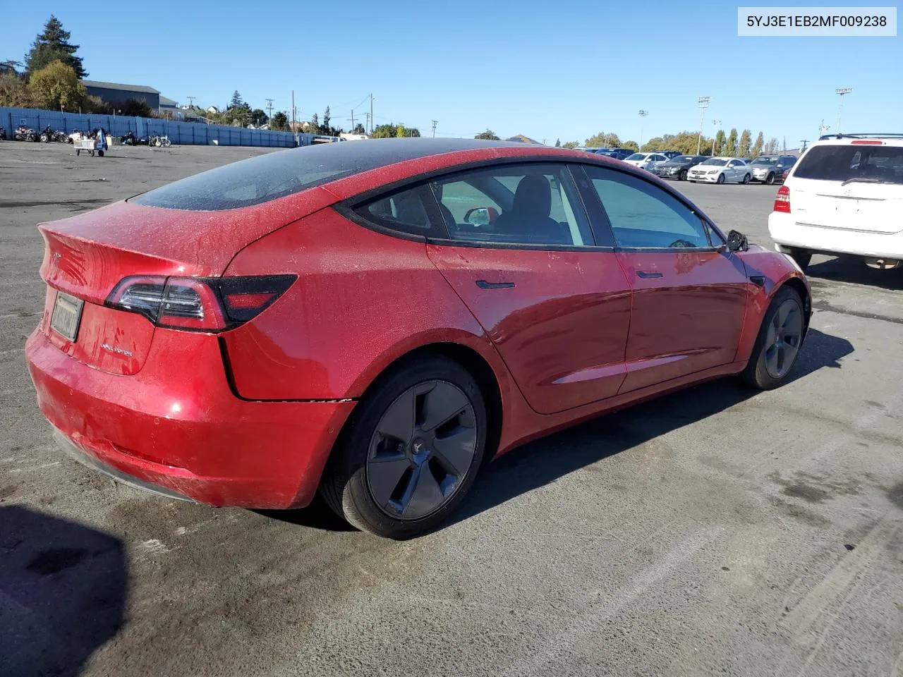 2021 Tesla Model 3 VIN: 5YJ3E1EB2MF009238 Lot: 76355754