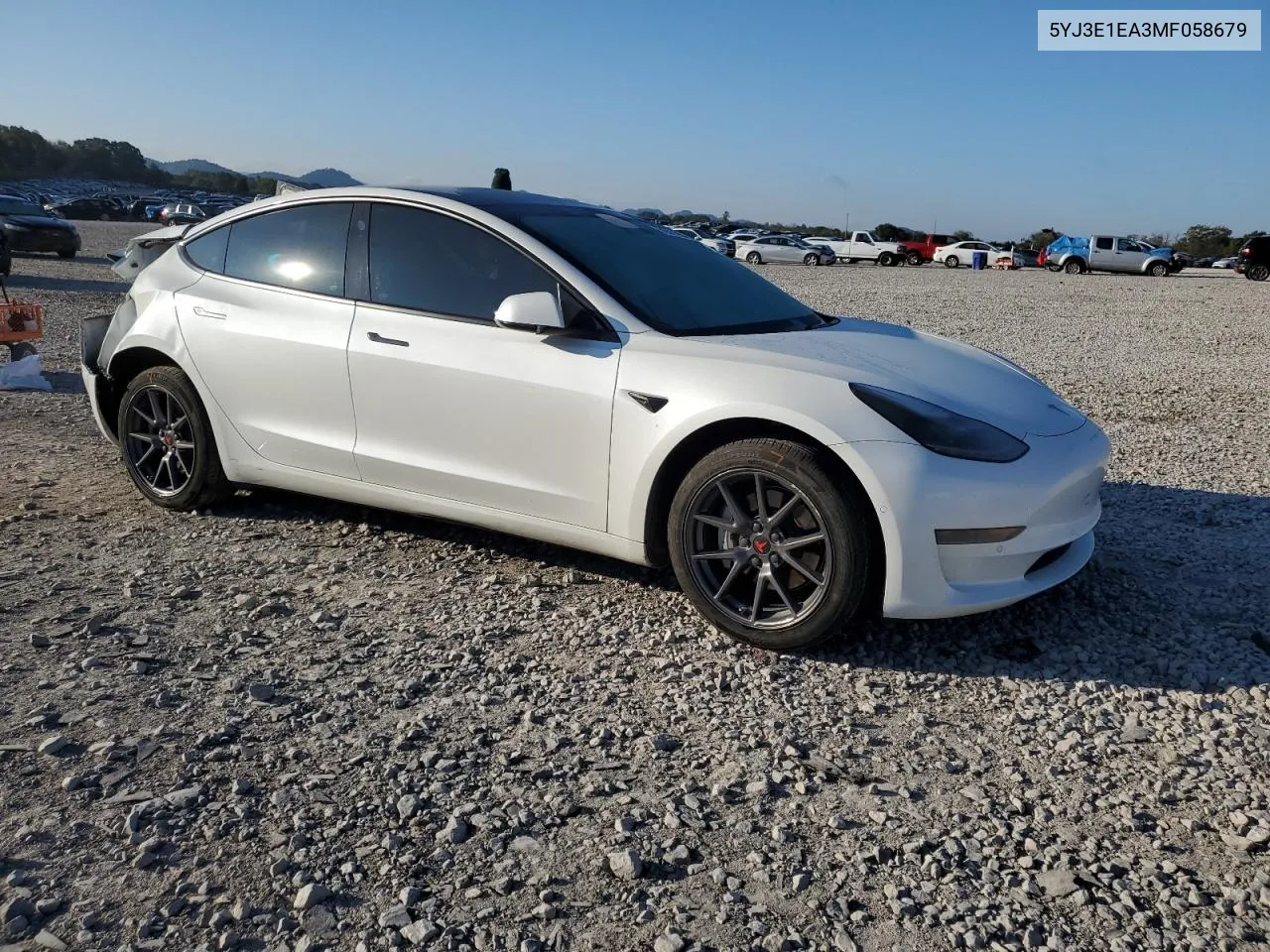 2021 Tesla Model 3 VIN: 5YJ3E1EA3MF058679 Lot: 76511954