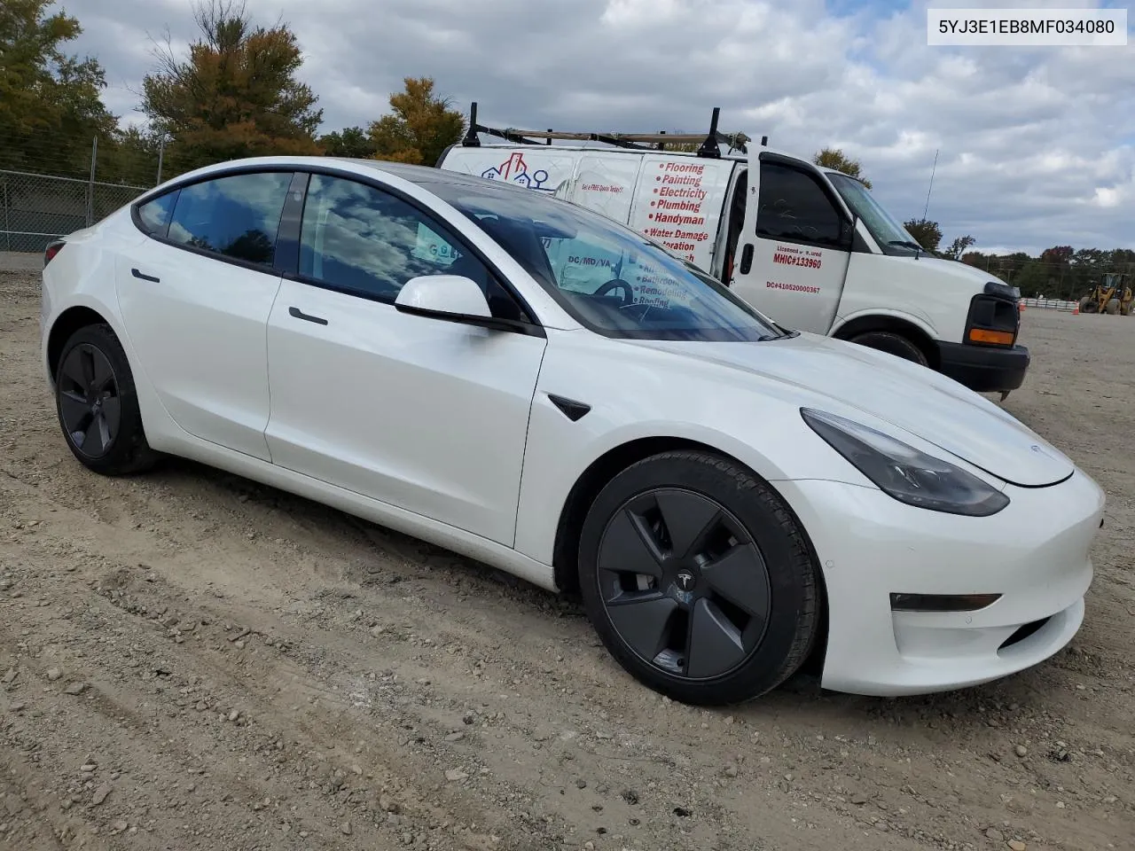 2021 Tesla Model 3 VIN: 5YJ3E1EB8MF034080 Lot: 76663294