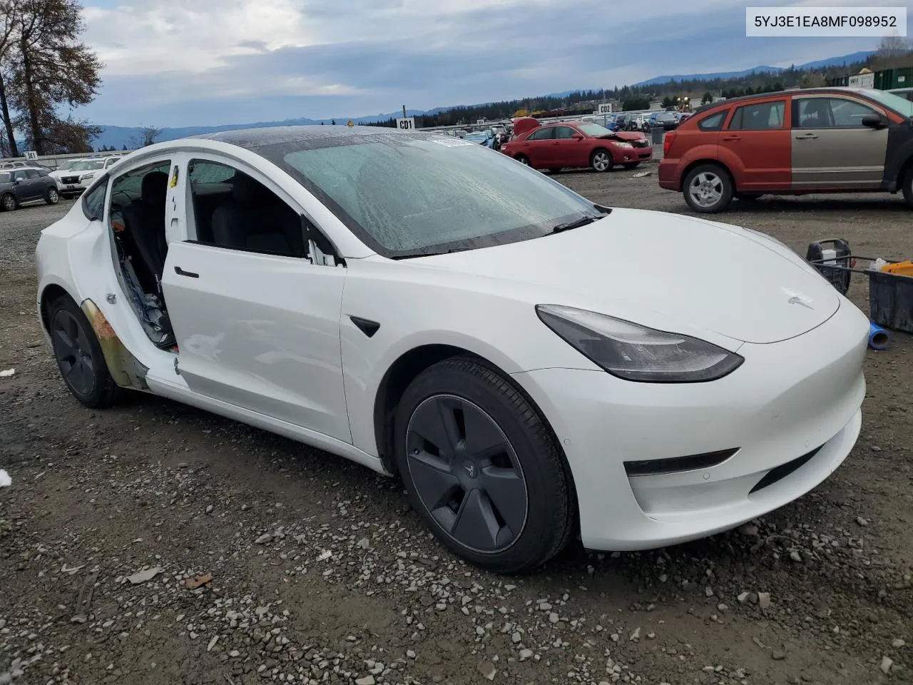 2021 Tesla Model 3 VIN: 5YJ3E1EA8MF098952 Lot: 76699804