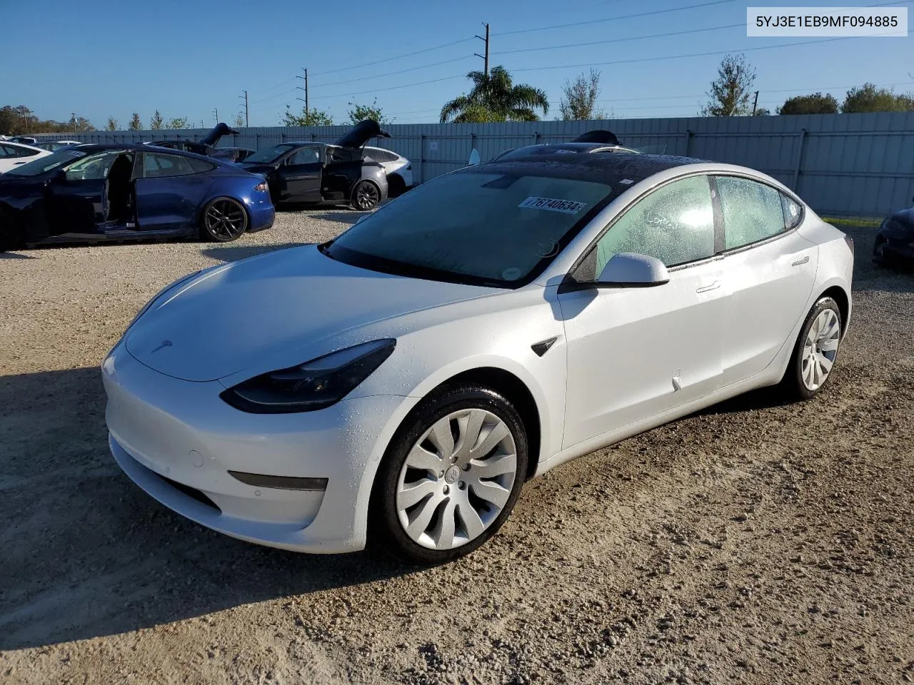 2021 Tesla Model 3 VIN: 5YJ3E1EB9MF094885 Lot: 76740634