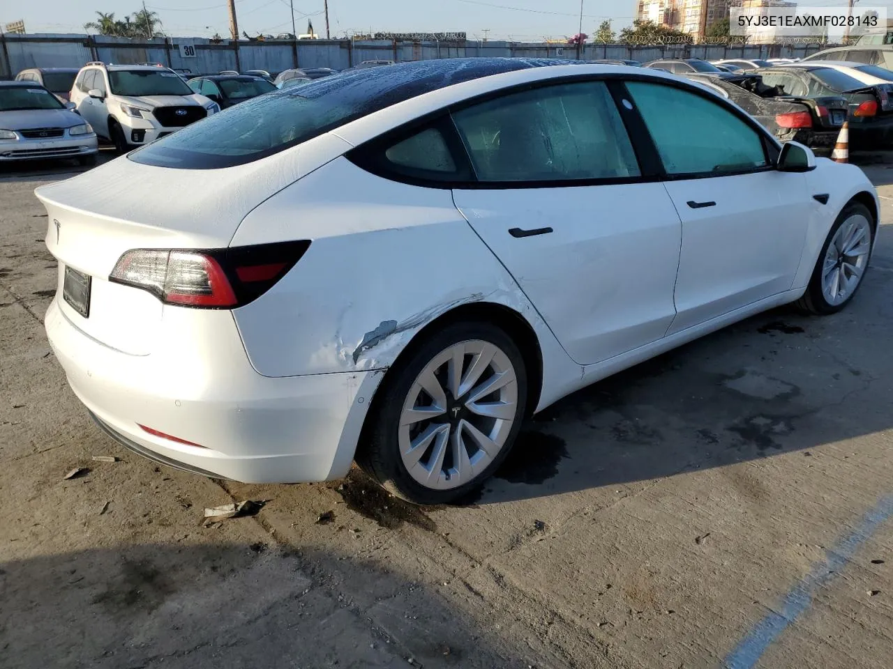 2021 Tesla Model 3 VIN: 5YJ3E1EAXMF028143 Lot: 76759824