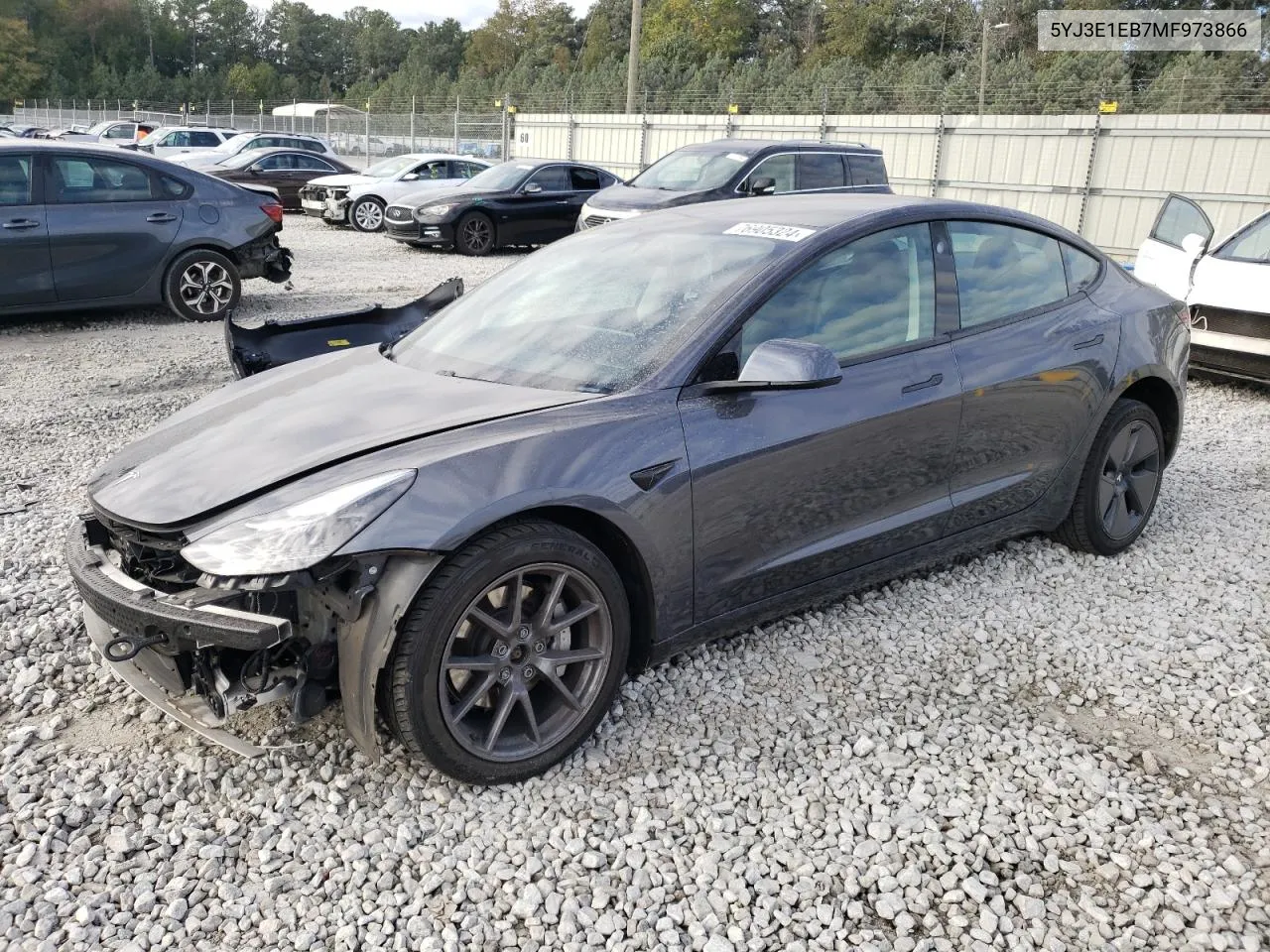 2021 Tesla Model 3 VIN: 5YJ3E1EB7MF973866 Lot: 76905324