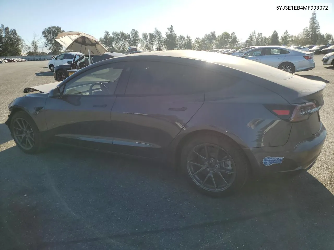 2021 Tesla Model 3 VIN: 5YJ3E1EB4MF993072 Lot: 76917004