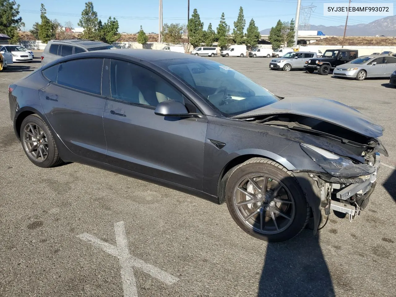 2021 Tesla Model 3 VIN: 5YJ3E1EB4MF993072 Lot: 76917004