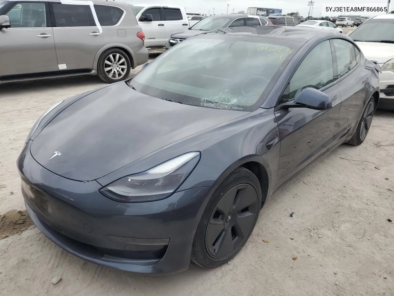 2021 Tesla Model 3 VIN: 5YJ3E1EA8MF866865 Lot: 76937474