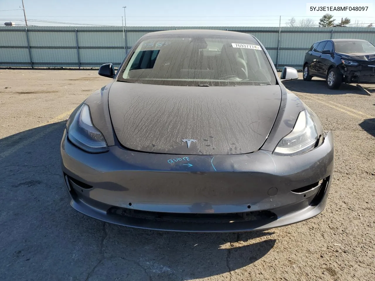 2021 Tesla Model 3 VIN: 5YJ3E1EA8MF048097 Lot: 76937774