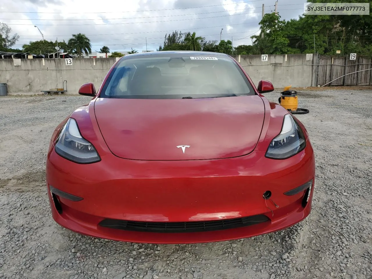 2021 Tesla Model 3 VIN: 5YJ3E1EA2MF077773 Lot: 76949144