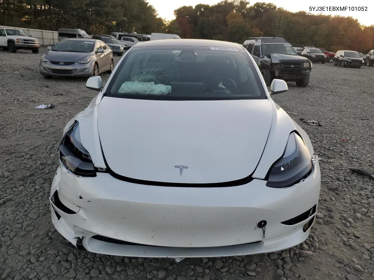 2021 Tesla Model 3 VIN: 5YJ3E1EBXMF101052 Lot: 77068914