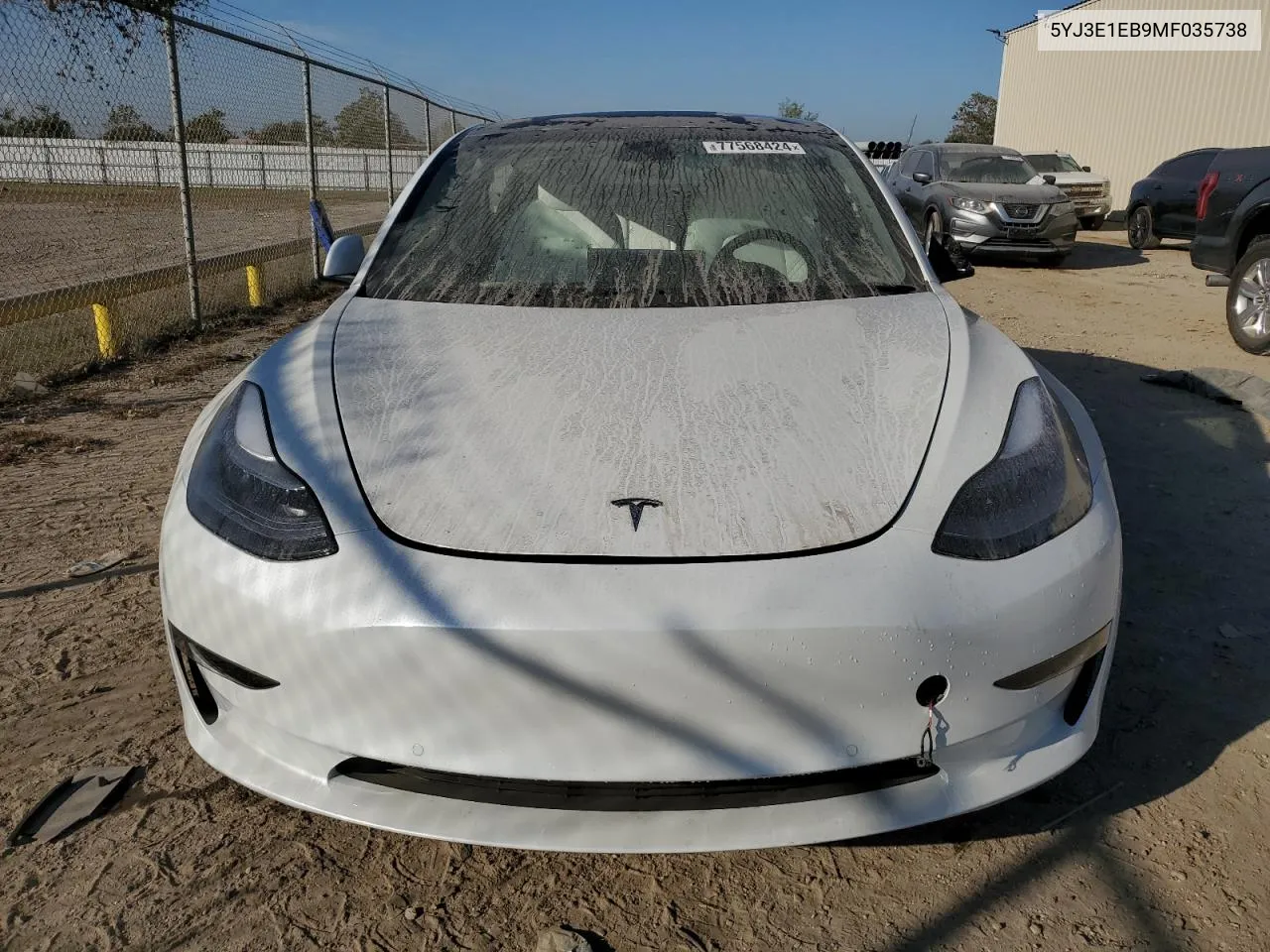 2021 Tesla Model 3 VIN: 5YJ3E1EB9MF035738 Lot: 77568424