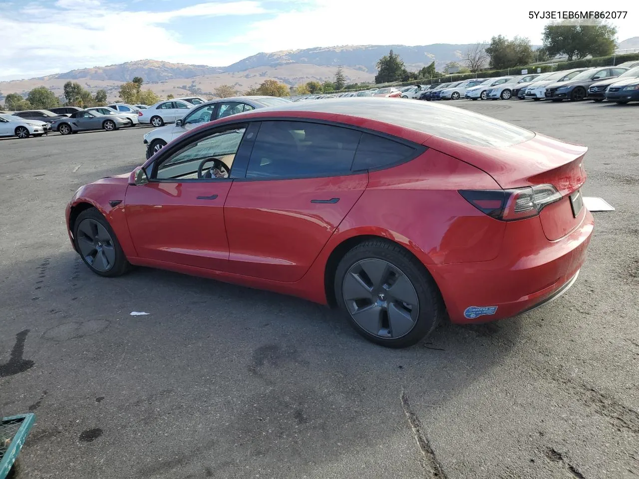 2021 Tesla Model 3 VIN: 5YJ3E1EB6MF862077 Lot: 78153274