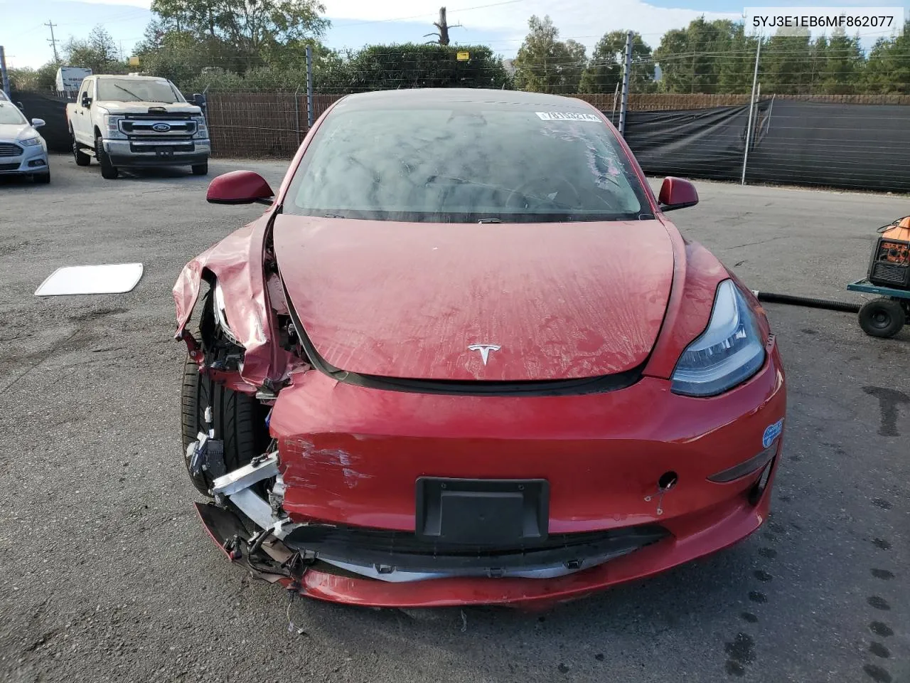 2021 Tesla Model 3 VIN: 5YJ3E1EB6MF862077 Lot: 78153274