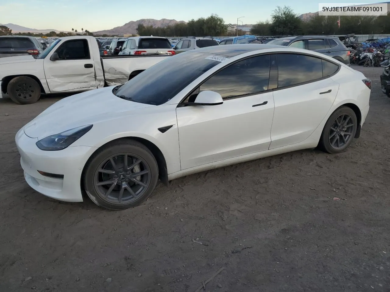 2021 Tesla Model 3 VIN: 5YJ3E1EA8MF091001 Lot: 78549224