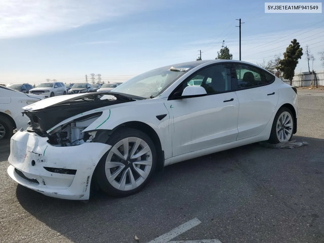 2021 Tesla Model 3 VIN: 5YJ3E1EA1MF941549 Lot: 78940534