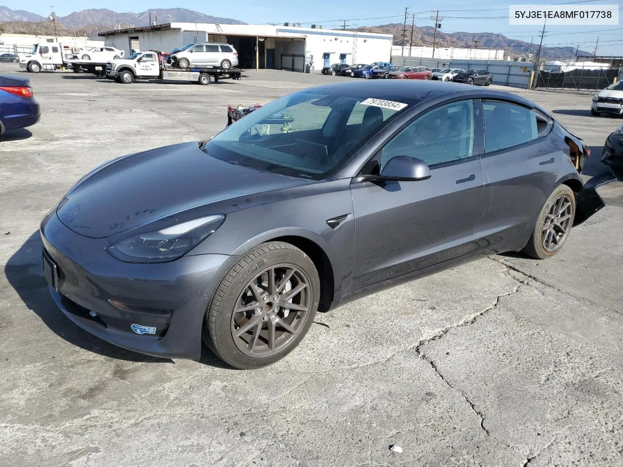 2021 Tesla Model 3 VIN: 5YJ3E1EA8MF017738 Lot: 79703854