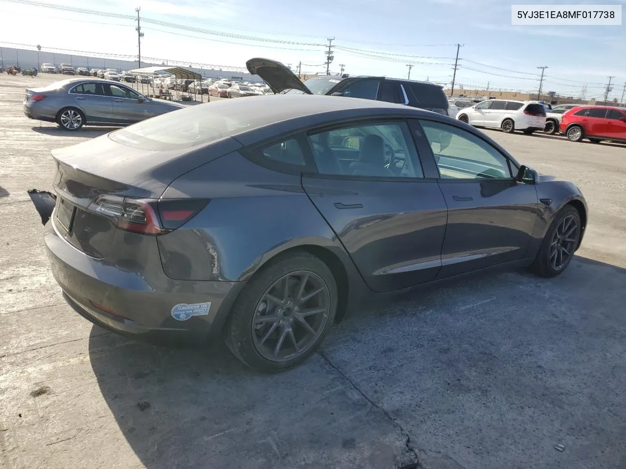 2021 Tesla Model 3 VIN: 5YJ3E1EA8MF017738 Lot: 79703854