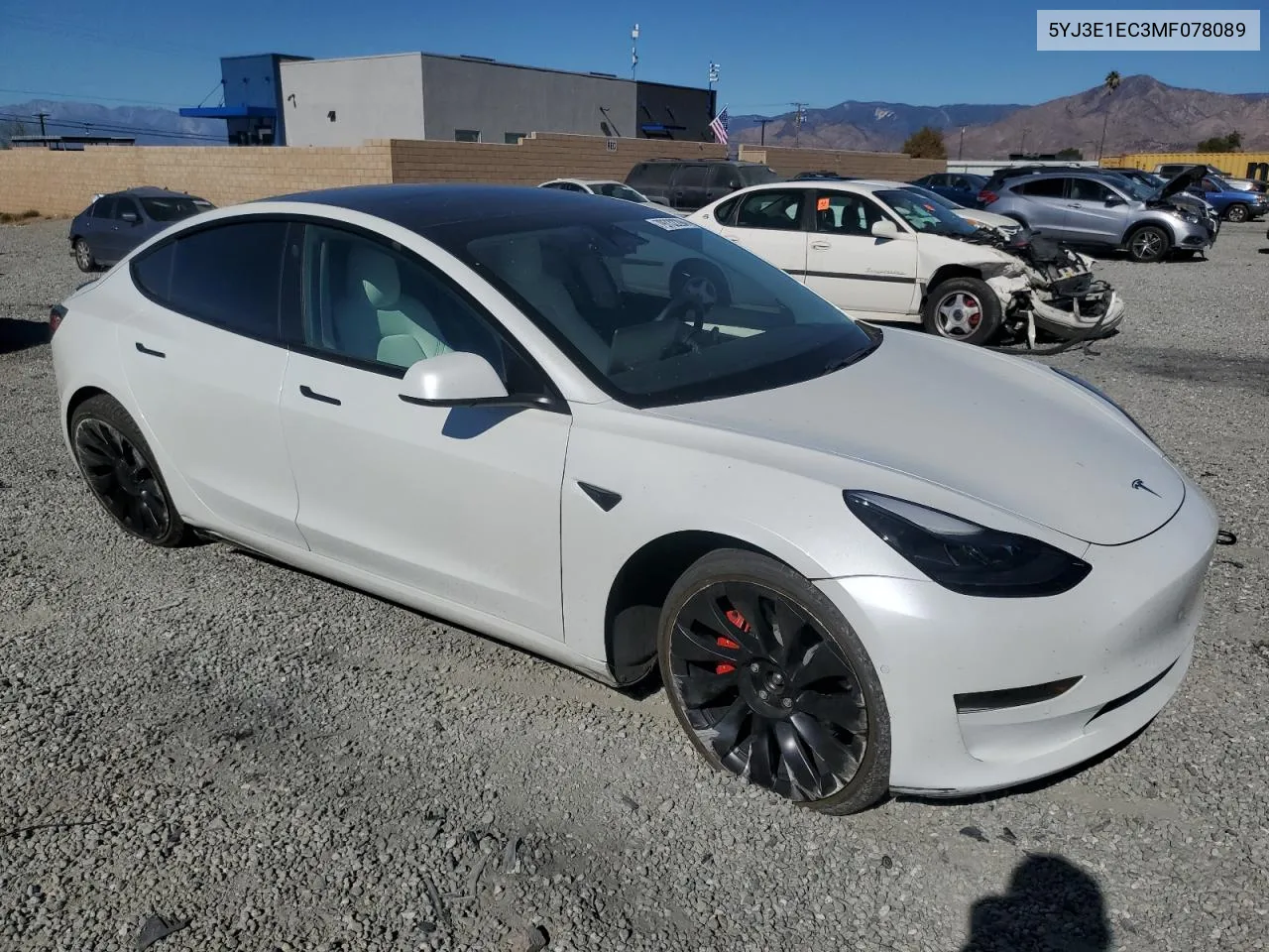 2021 Tesla Model 3 VIN: 5YJ3E1EC3MF078089 Lot: 79732294