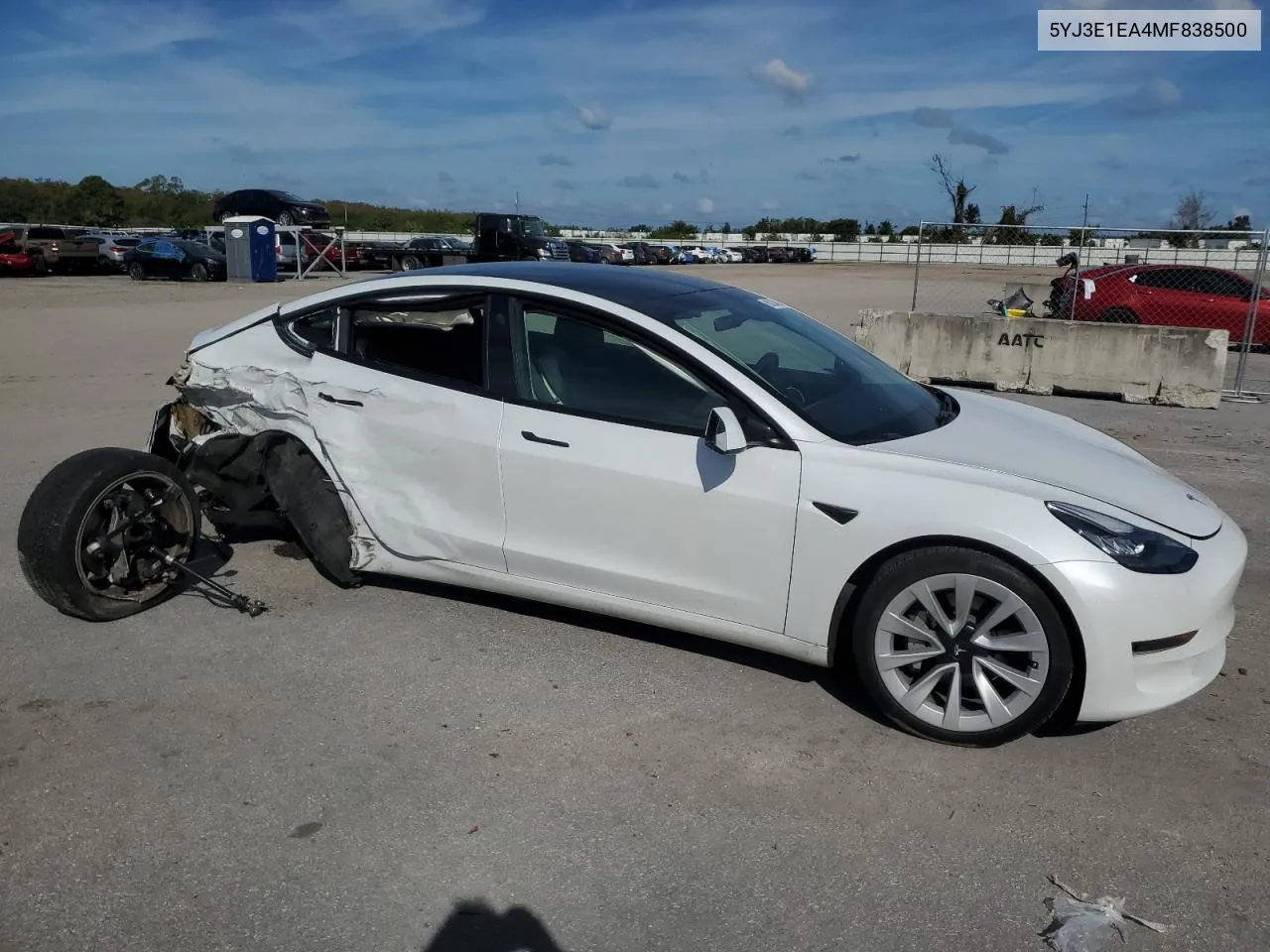 2021 Tesla Model 3 VIN: 5YJ3E1EA4MF838500 Lot: 80030494