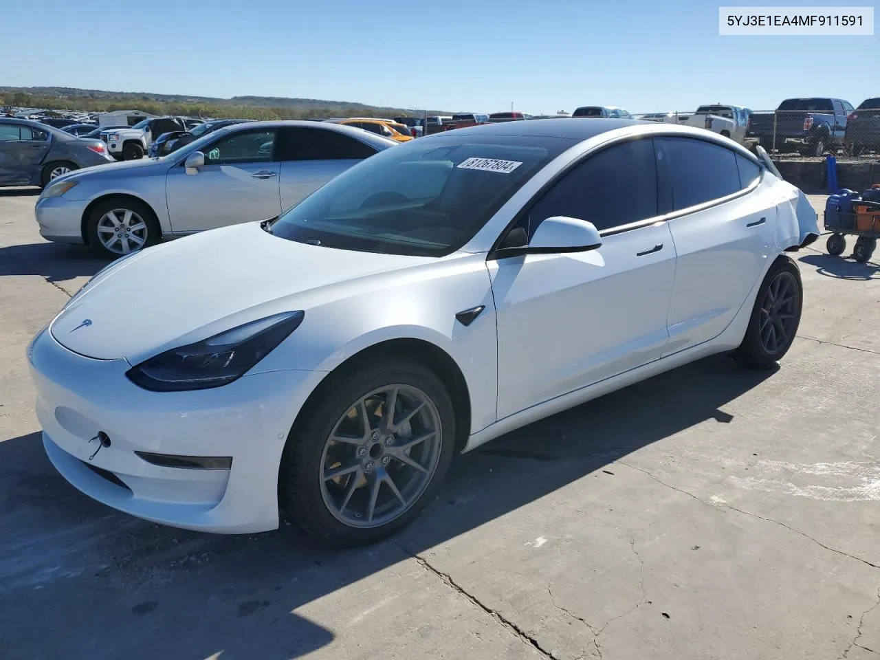 2021 Tesla Model 3 VIN: 5YJ3E1EA4MF911591 Lot: 81267804