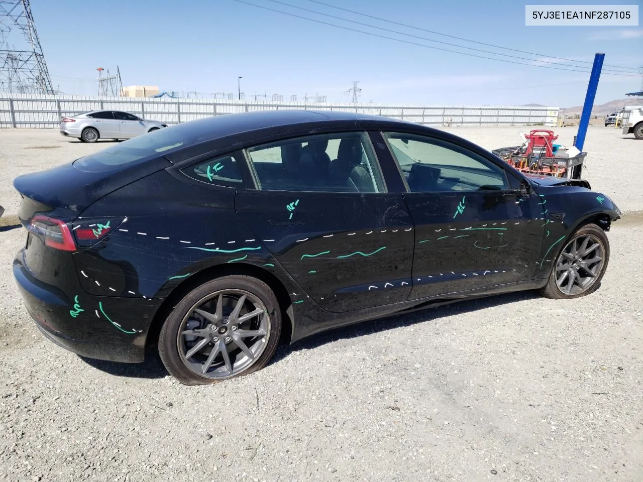 2022 Tesla Model 3 VIN: 5YJ3E1EA1NF287105 Lot: 47691873