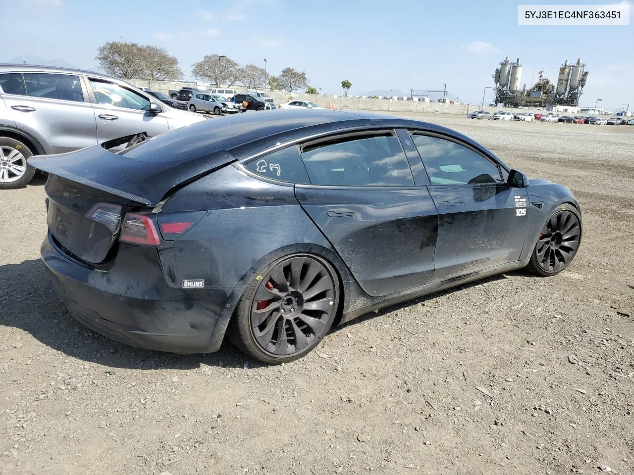 2022 Tesla Model 3 VIN: 5YJ3E1EC4NF363451 Lot: 51259154