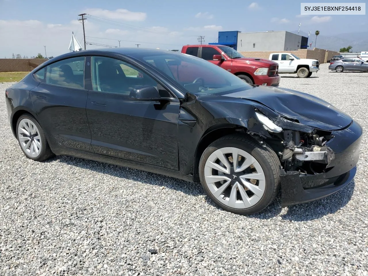 2022 Tesla Model 3 VIN: 5YJ3E1EBXNF254418 Lot: 52185524