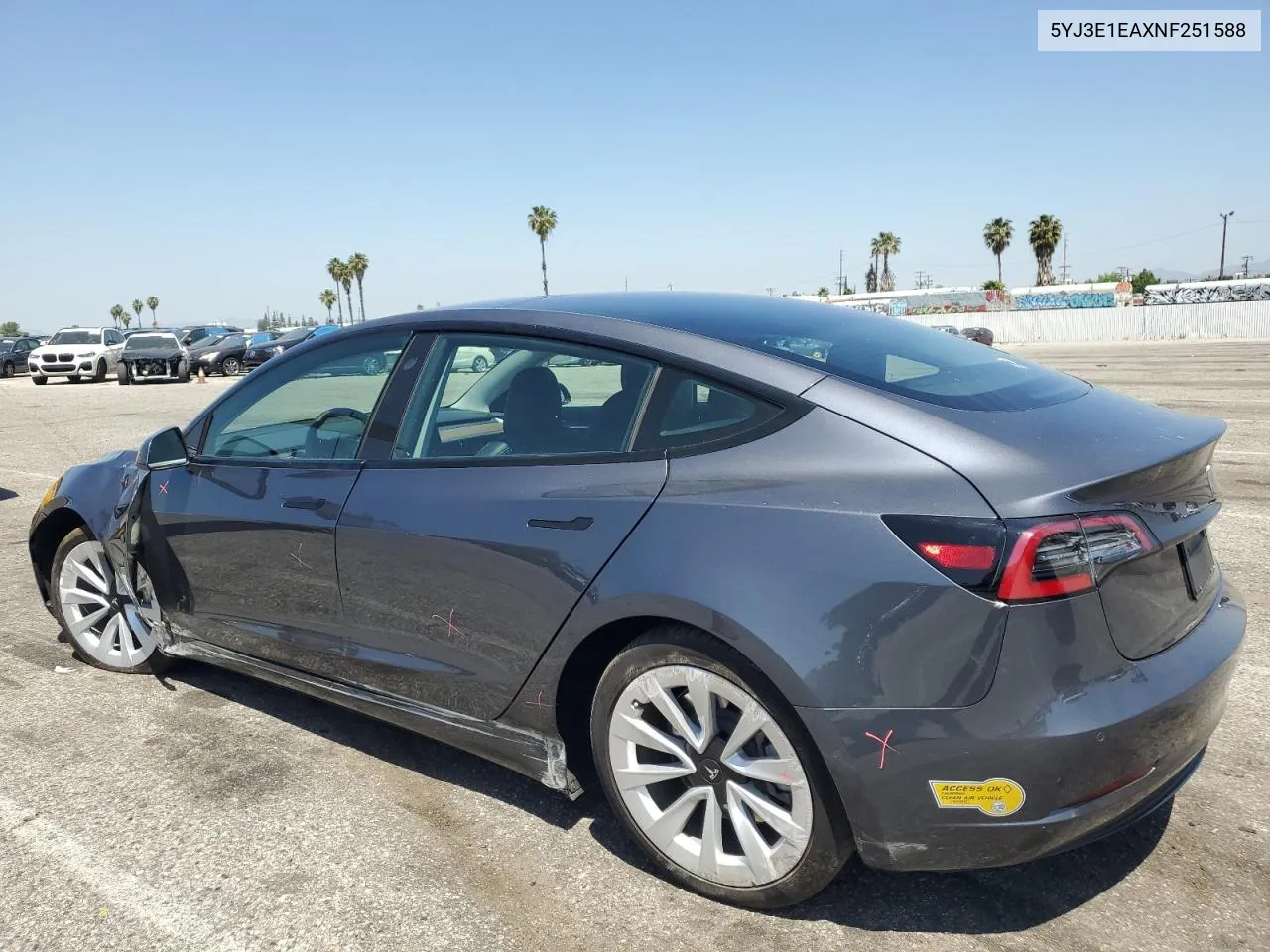 2022 Tesla Model 3 VIN: 5YJ3E1EAXNF251588 Lot: 52933914