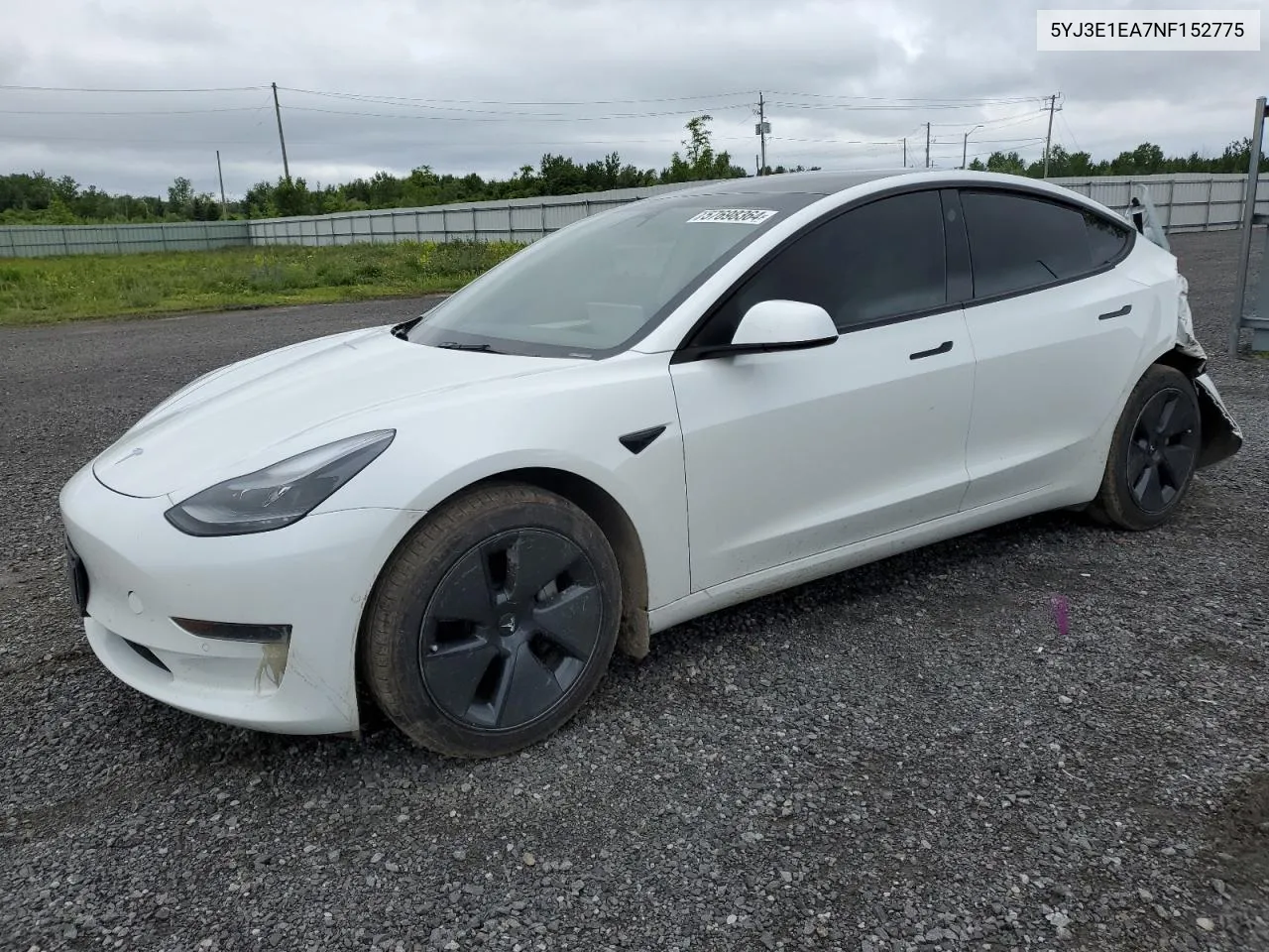 2022 Tesla Model 3 VIN: 5YJ3E1EA7NF152775 Lot: 57698364