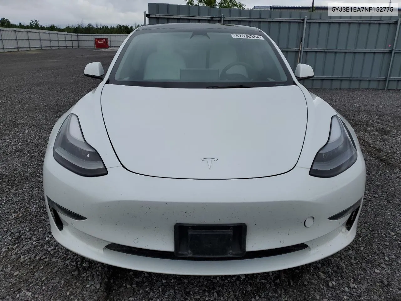 2022 Tesla Model 3 VIN: 5YJ3E1EA7NF152775 Lot: 57698364