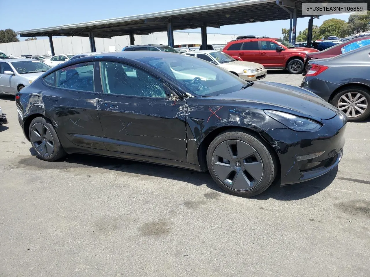 2022 Tesla Model 3 VIN: 5YJ3E1EA3NF106859 Lot: 58736834