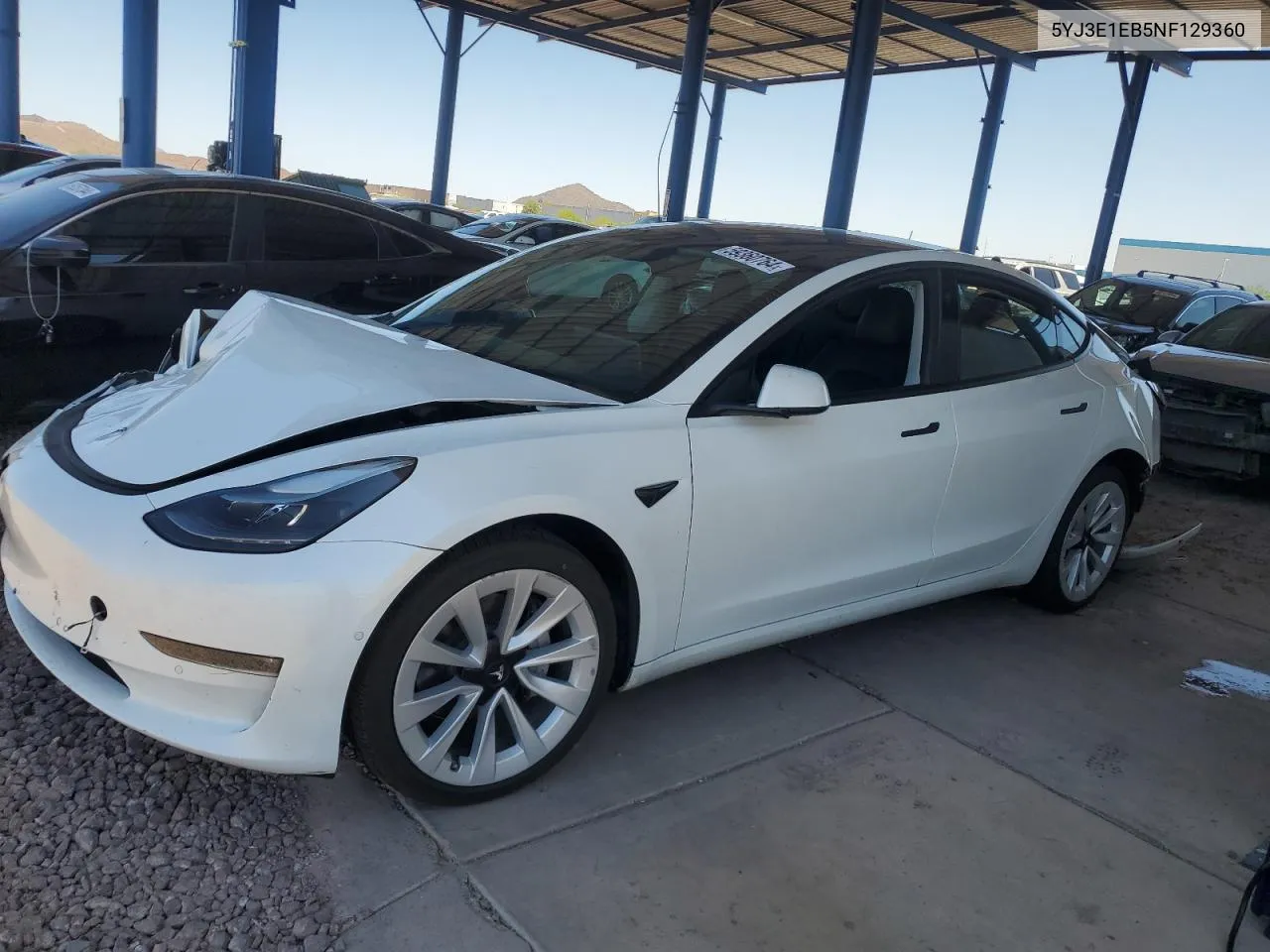 2022 Tesla Model 3 VIN: 5YJ3E1EB5NF129360 Lot: 59360764