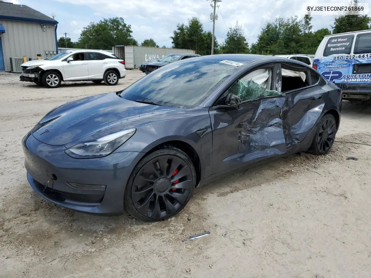 2022 Tesla Model 3 VIN: 5YJ3E1EC0NF261869 Lot: 59444274