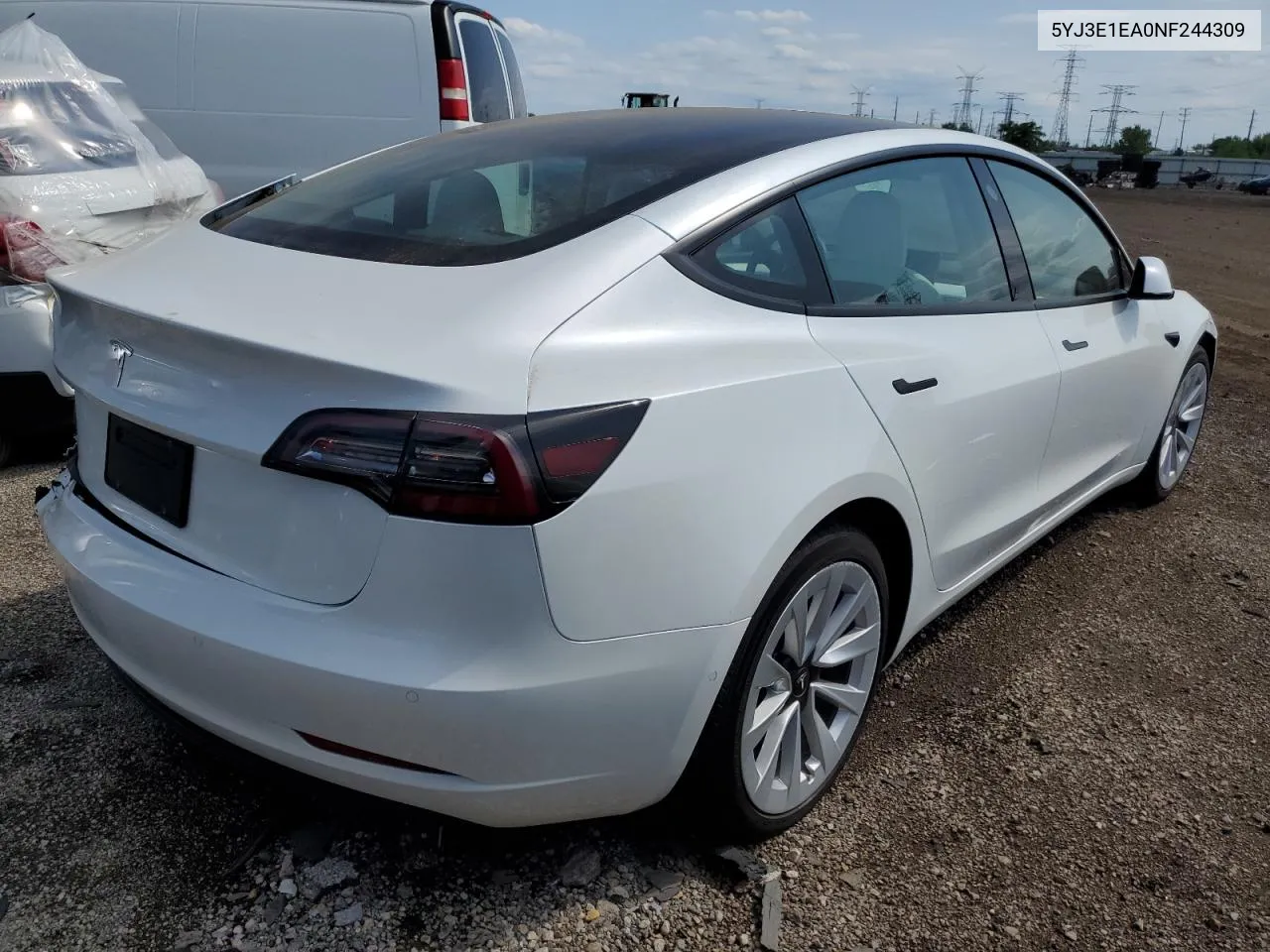 2022 Tesla Model 3 VIN: 5YJ3E1EA0NF244309 Lot: 59715354