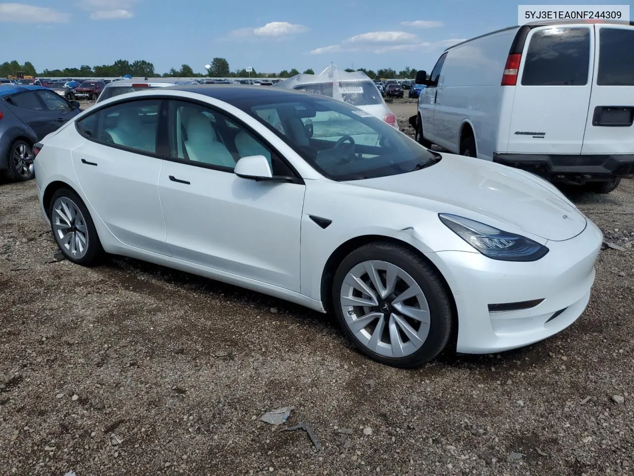 2022 Tesla Model 3 VIN: 5YJ3E1EA0NF244309 Lot: 59715354