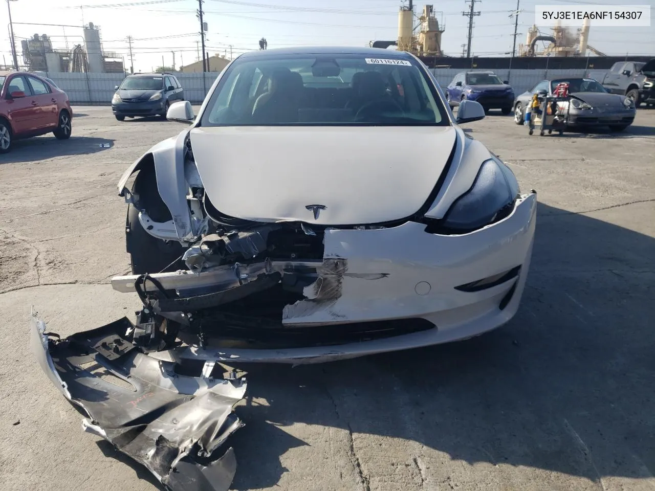 2022 Tesla Model 3 VIN: 5YJ3E1EA6NF154307 Lot: 60116124