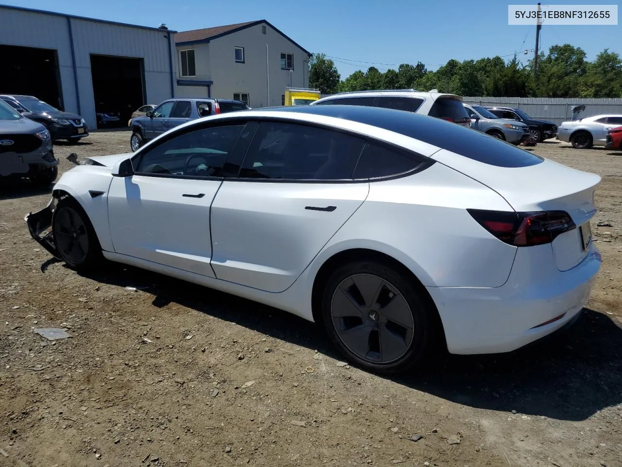 2022 Tesla Model 3 VIN: 5YJ3E1EB8NF312655 Lot: 61215914