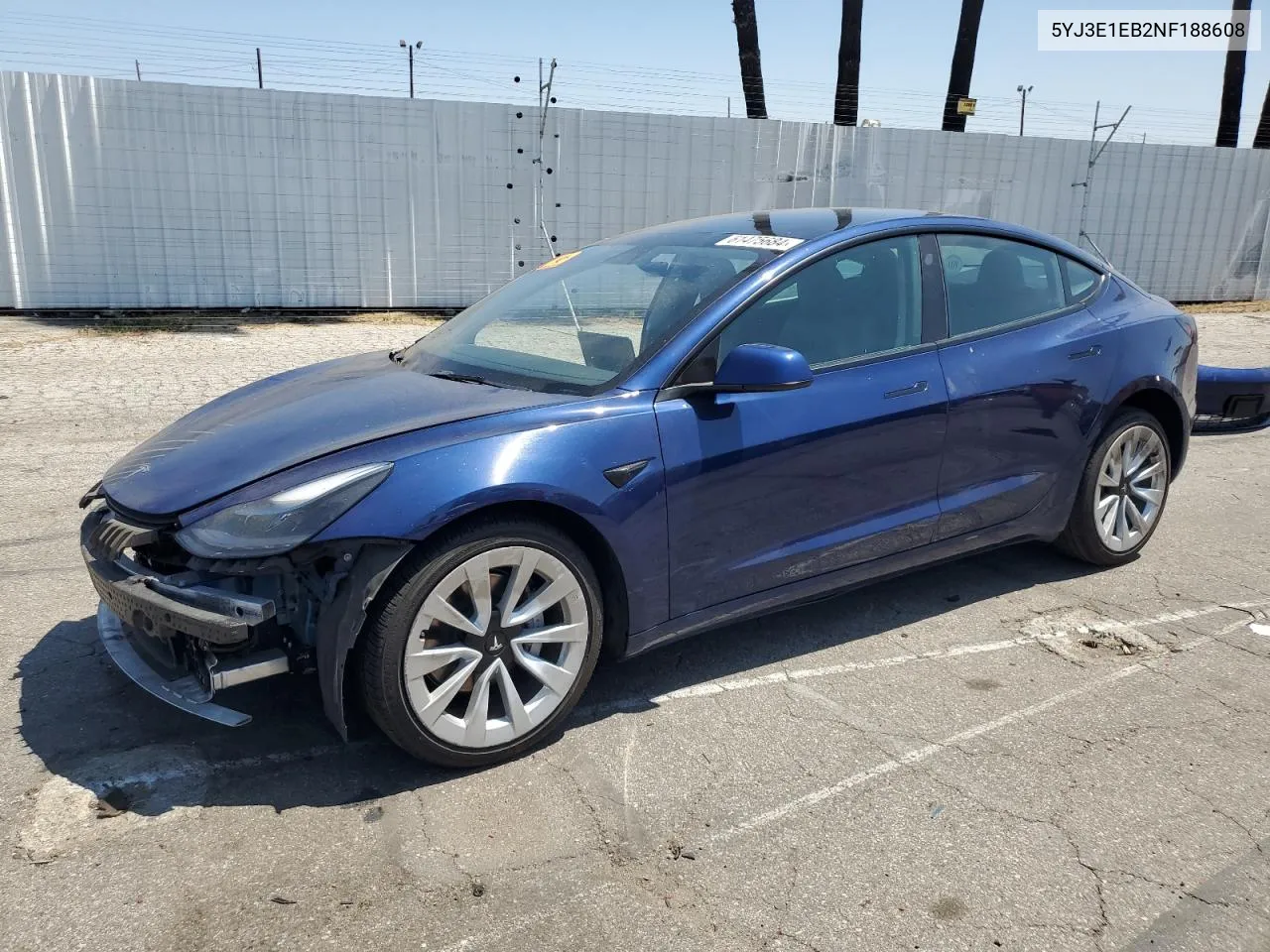 5YJ3E1EB2NF188608 2022 Tesla Model 3