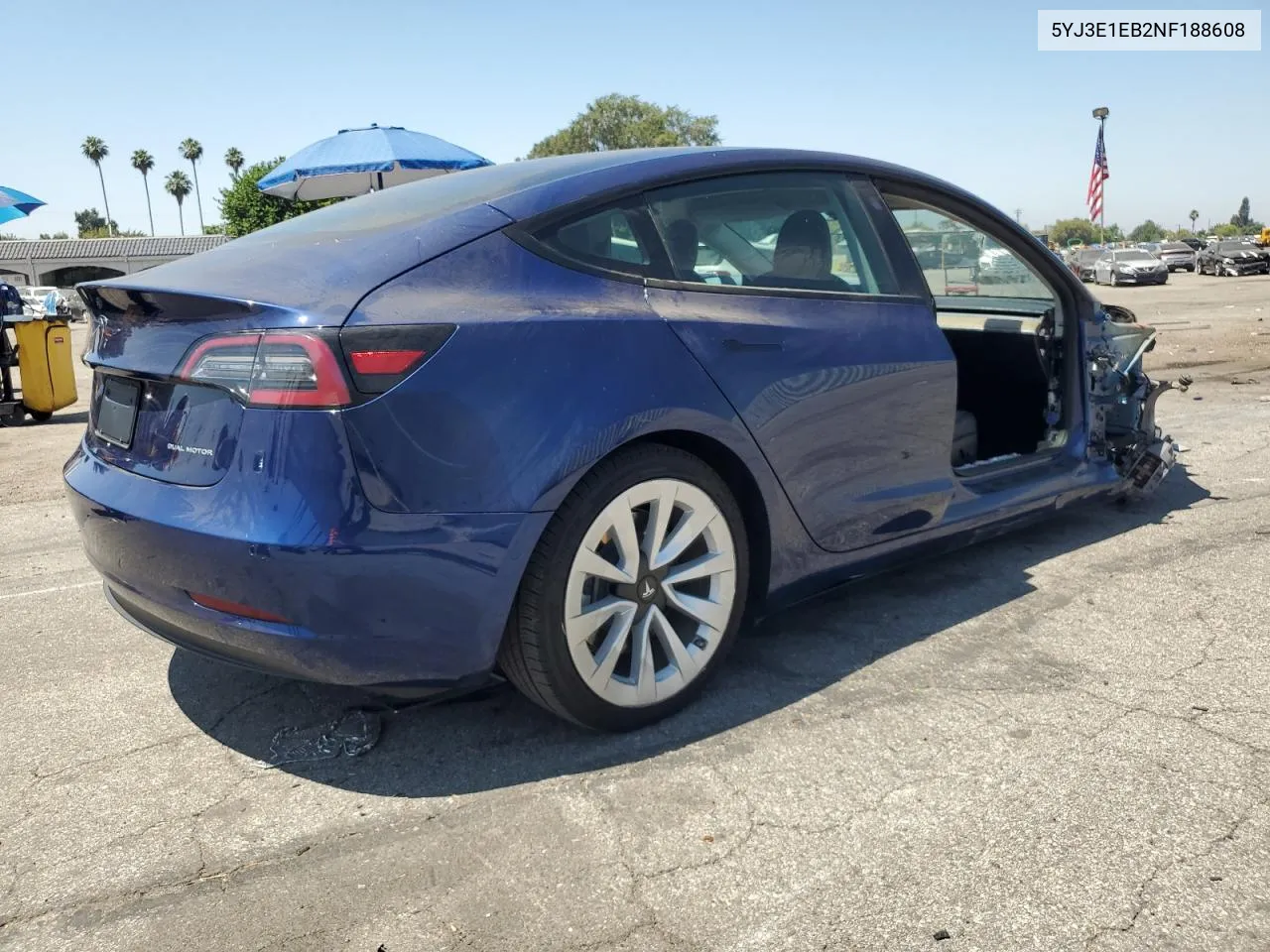 2022 Tesla Model 3 VIN: 5YJ3E1EB2NF188608 Lot: 61475684