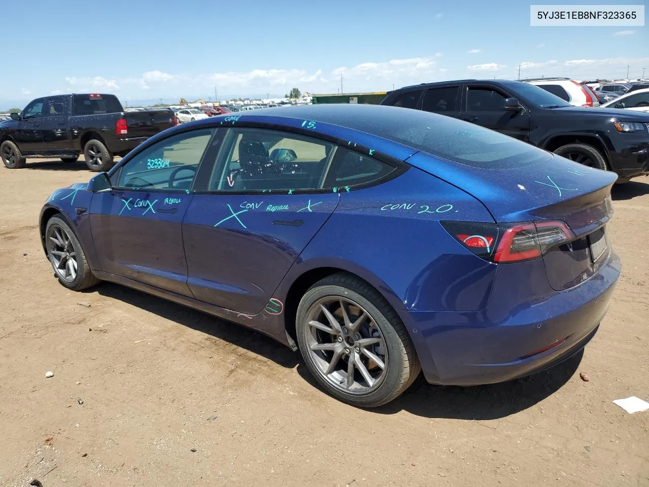 2022 Tesla Model 3 VIN: 5YJ3E1EB8NF323365 Lot: 62068794