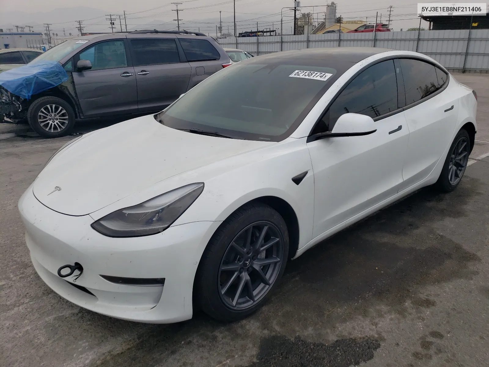 2022 Tesla Model 3 VIN: 5YJ3E1EB8NF211406 Lot: 62138174